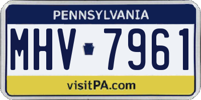 PA license plate MHV7961