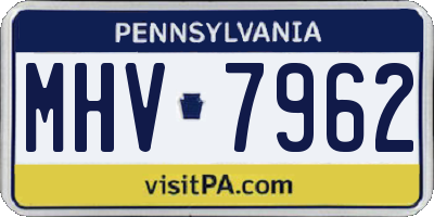 PA license plate MHV7962