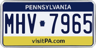 PA license plate MHV7965