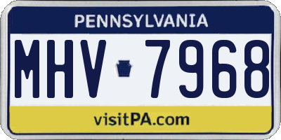 PA license plate MHV7968
