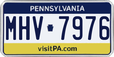 PA license plate MHV7976
