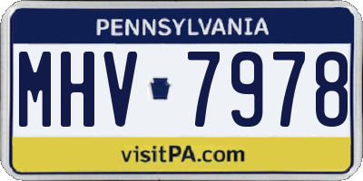 PA license plate MHV7978