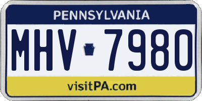 PA license plate MHV7980