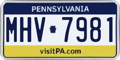 PA license plate MHV7981