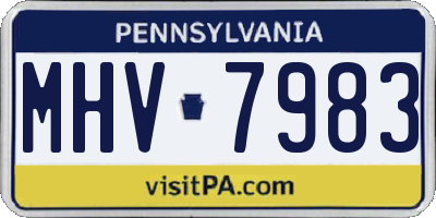 PA license plate MHV7983