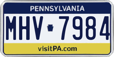 PA license plate MHV7984