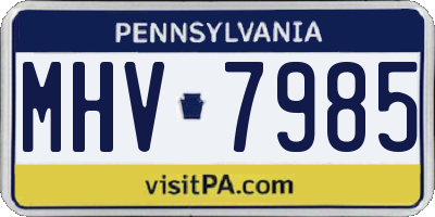 PA license plate MHV7985