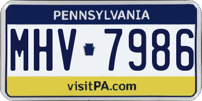 PA license plate MHV7986