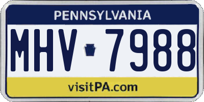 PA license plate MHV7988