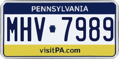 PA license plate MHV7989