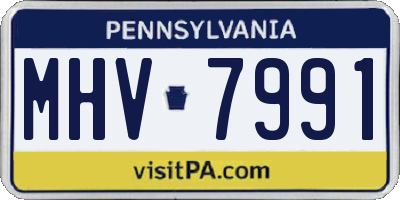 PA license plate MHV7991