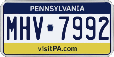 PA license plate MHV7992