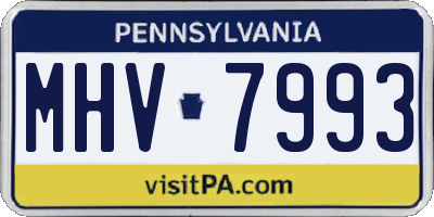 PA license plate MHV7993