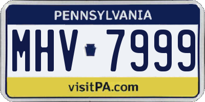 PA license plate MHV7999