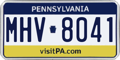 PA license plate MHV8041