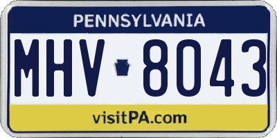PA license plate MHV8043