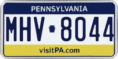 PA license plate MHV8044