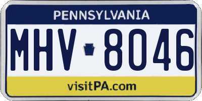 PA license plate MHV8046