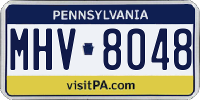 PA license plate MHV8048