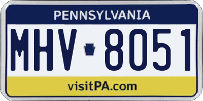PA license plate MHV8051