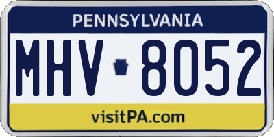 PA license plate MHV8052