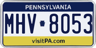 PA license plate MHV8053