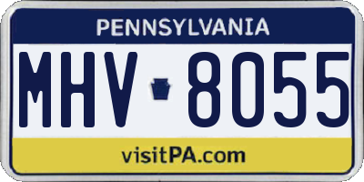 PA license plate MHV8055
