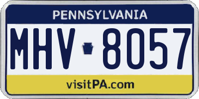 PA license plate MHV8057