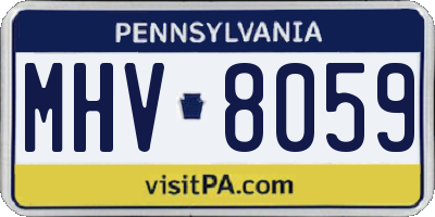 PA license plate MHV8059