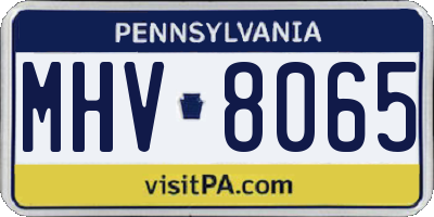 PA license plate MHV8065