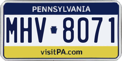 PA license plate MHV8071