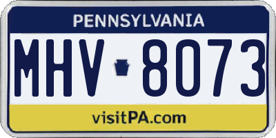 PA license plate MHV8073