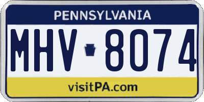 PA license plate MHV8074