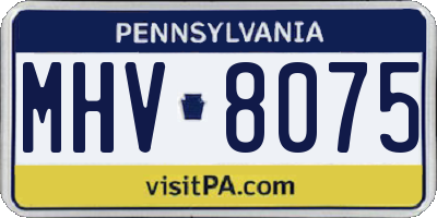 PA license plate MHV8075