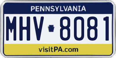 PA license plate MHV8081