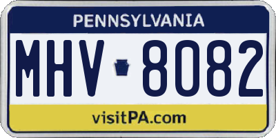 PA license plate MHV8082