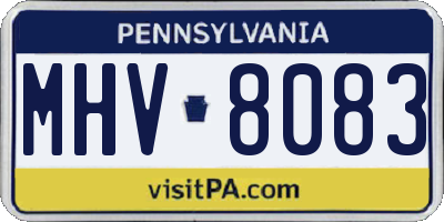 PA license plate MHV8083