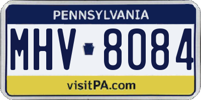 PA license plate MHV8084