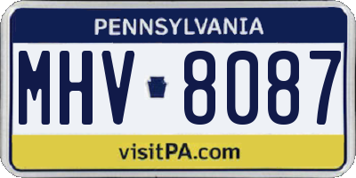 PA license plate MHV8087