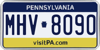 PA license plate MHV8090
