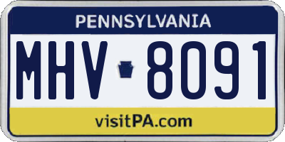PA license plate MHV8091