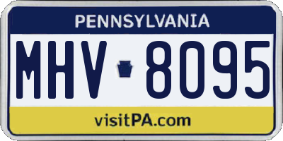 PA license plate MHV8095
