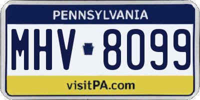 PA license plate MHV8099