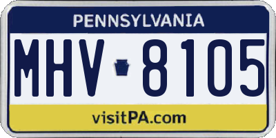 PA license plate MHV8105