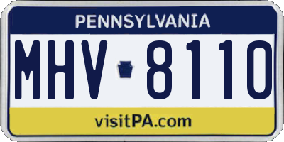 PA license plate MHV8110
