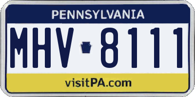 PA license plate MHV8111