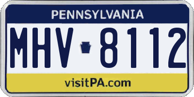 PA license plate MHV8112