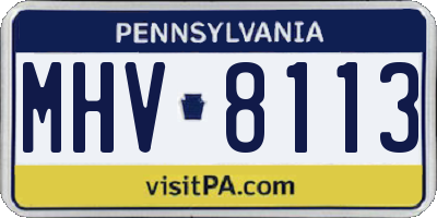PA license plate MHV8113