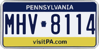 PA license plate MHV8114