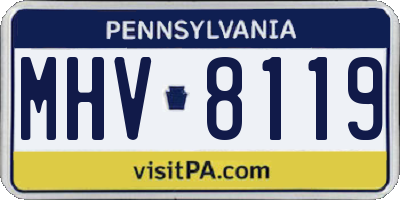 PA license plate MHV8119